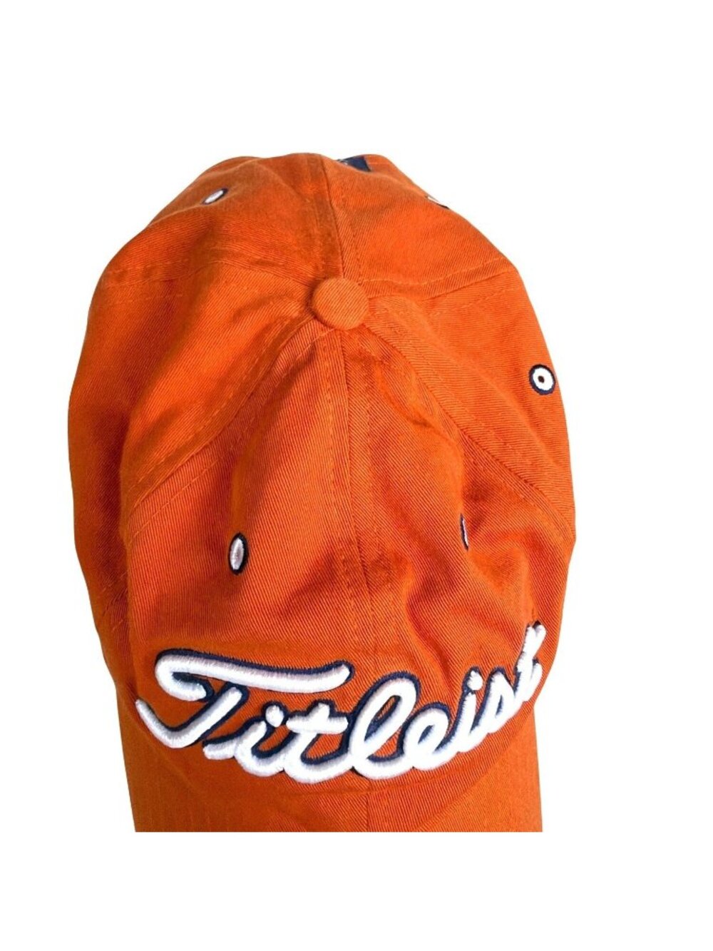 Titleist Golf Hat Cap Orange Adjustable Strapback Navy Blue White Embroidered Lo - Picture 3 of 6